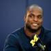 Michigan running back Fitzgerald Toussaint smiles during a press conference at the Al Glick Fieldhouse on Monday, August 5, 2013. Melanie Maxwell | AnnArbor.com